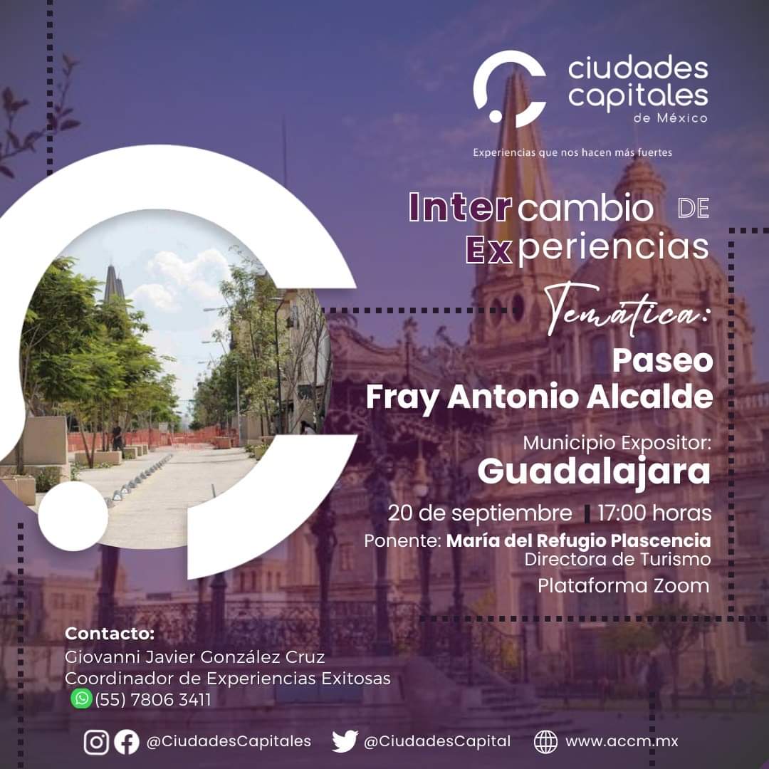 La Dirección de Turismo Municipal del Gobierno de Guadalajara, ha implementado, y expuesto los beneficios que les ha otorgado apostar por una estrategia de carácter sostenible: el “Paseo Fray Antonio Alcalde”, donde se combina la riqueza cultural y natural de #Guadalajara con la excelencia en los servicios que se ofrecen en el lugar. 